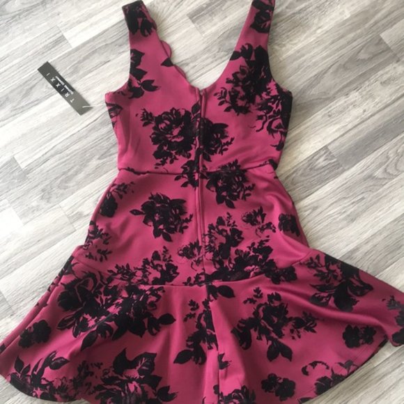 Francesca's | NWT Patrice Flocked Floral Dress - Picture 6 of 16